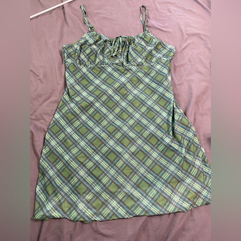 Checkered Slip Babydoll Dress
